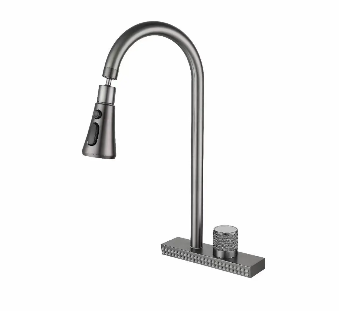 Luxury stainless steel 304 pull out hot and cold water flying rainfall kitchen mixer taps faucets with workstation sink