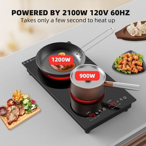 Table de cuisson électrique GTKZW à <span class=keywords><strong>2</strong></span> brûleurs, 12 pouces, à poser/encastrer, commande tactile, verrouillage enfant, minuterie, protection contre la surchauffe, 2100W, 120V - Product Image 5
