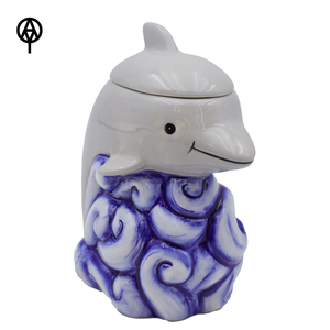 Tazza <span class=keywords><strong>Tiki</strong></span> in Ceramica Porcellana 3D Tema Oceano con Delfino Saltante, Bicchiere Personalizzato per Cocktail da Spiaggia, Sicuro per Alimenti, per Feste in Spiaggia e Resort - Product Image 1