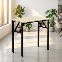 Table pliante en bois monocouche portable et durable RJ, idéale pour l'extérieur, l'apprentissage, les devoirs, avec pieds réglables et multifonctionnelle
