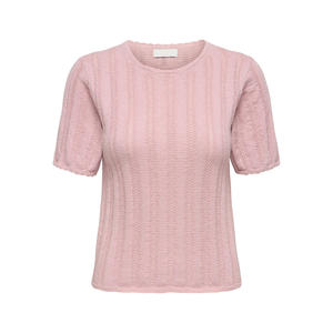 Chemisier en tricot à manches volantées délicates pour femme, haut féminin avec détail volanté, tissu tricoté doux et léger, chemise chic pour femme - Product Image 1