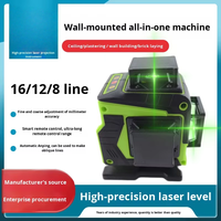 Niveau laser projecteur de lignes vert intégré au mur et au sol, 8/12/16 lignes, instrument de nivellement