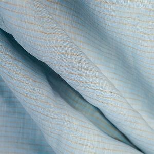 Robe d'été respirante en <span class=keywords><strong>lin</strong></span> <span class=keywords><strong>naturel</strong></span> multicolore 100% pur rayé pour femmes, tissu de <span class=keywords><strong>lin</strong></span> pour vêtement. - Product Image 2