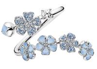Vente en gros d'usine : Bagues de couple Fleur de cerisier, Bague de couple Fleur blanche, Bague d'amour en cuivre pavé pour femme pour Anniversaire de mariage