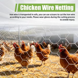 Hostic Chicken Wire <b>Netting</b> 4Ft X 150Ft Galvanized Hexagonal Mesh 2Inch 20Gauge For Poultry <b>Fencing</b> - Product Image 6