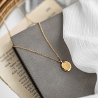 Collier ras du cou en titane avec pendentif 'You Are Adorable' en acier inoxydable pour femme, chaîne de clavicule géométrique circulaire tendance