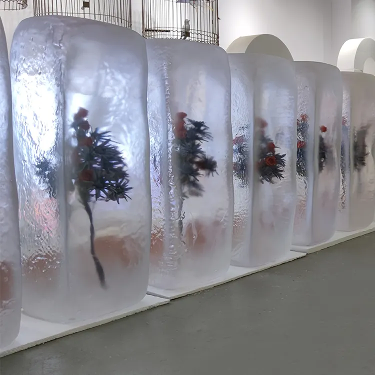 Fashion Brand Winkel Display Clear Resin Ijs Blokken Custom Kunstmatige Hars Ice Cube Voor Etalage Decoratie