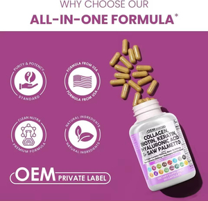 90 Comprimés de Collagène pour Cheveux et Peau 1000mg Biotine 10000mcg Kératine Palmier Nain Acide Hyaluronique Bloqueur de DHT avec Vitamine E Acide Folique - Product Image 5
