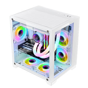 Châssis d'ordinateur MicroATX Mid Tower de haute qualité Boîtier de jeu en verre trempé Armoire PC <span class=keywords><strong>Gamer</strong></span> double face - Product Image 3
