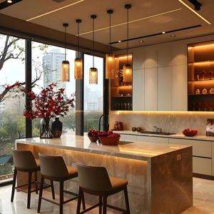 Precio de fábrica Armarios de cocina completos Juego de muebles Diseño de gabinetes de cocina personalizados modernos - Product Image 1