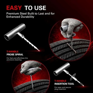Kit di Riparazione Pneumatici - Set Universale <span class=keywords><strong>per</strong></span> Riparazione <span class=keywords><strong>Gomme</strong></span> Tubeless <span class=keywords><strong>per</strong></span> Auto, Moto, Trattori, ATV - Product Image 4