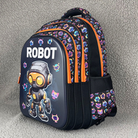 Nouveau Sac à Dos Trolley Robot Dessin Animé pour Étudiants 2026, Grande Capacité, Doublure PVC Polyester, Fermeture Éclair 4 Couches, 18 Pouces