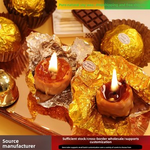 Bougie en cire de soja parfumée au chocolat <span class=keywords><strong>Ferrero</strong></span> faite à la main cadeau d'anniversaire moderne jouet artificiel à la mode pour la décoration de la maison transfrontalière - Product Image 2