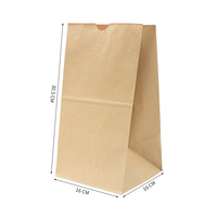 Sacs alimentaires en papier kraft à fond carré avec découpe pour le pouce, imprimés flexo, recyclables, pour pâtisserie et boulangerie, livraison rapide