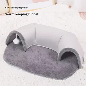 Neuankömmling <span class=keywords><strong>Cat</strong></span> Tunnel <span class=keywords><strong>Bed</strong></span> Solid Pattern Winter Warmes Sofa zum Spielen und Schlafen Hanging <span class=keywords><strong>Ball</strong></span> <span class=keywords><strong>Cat</strong></span> <span class=keywords><strong>Bed</strong></span> Dual Use - Product Image 4