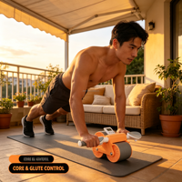 Rodillo Abdominal para Reducción de Grasa en Interiores para Adultos, Herramienta Doméstica con Rebote Automático para Entrenamiento y Ejercicio de Abdomen y Cintura