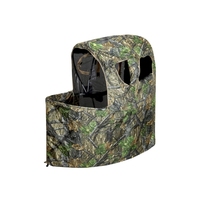 Abri de chasse camouflage extérieur avec design transparent, chaise intégrée, tente camouflage pop-up pour la chasse au lapin, au cerf et aux oiseaux aquatiques