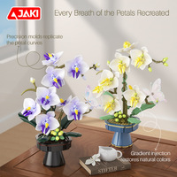 Bunga Phalaenopsis Grosir, Blok Bangunan, Buket Pot, Bunga Awet Abadi, Mainan Rakitan DIY untuk Dekorasi Rumah