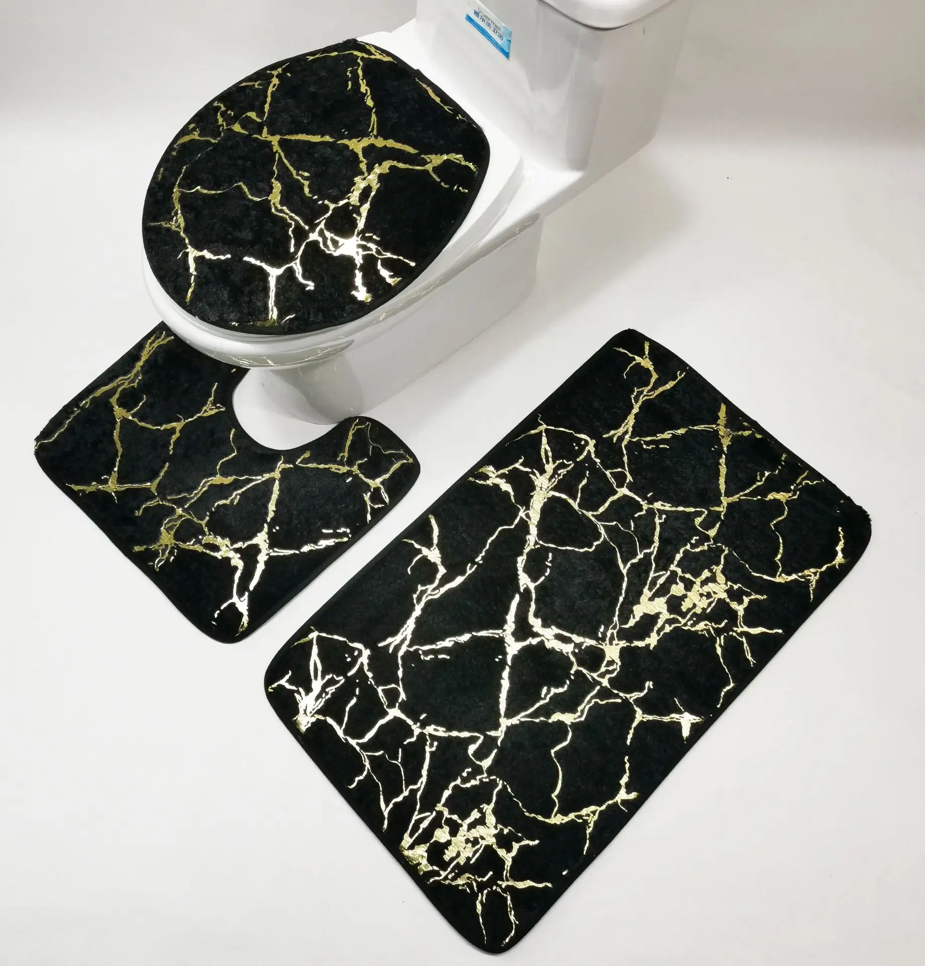 Diatom Mud Qualitäts sicherung Rutsch feste Schnellt rocknung 3-teiliges Badeteppich-Set Weiches U-förmiges Toilettenmatten-Set für Badezimmer
