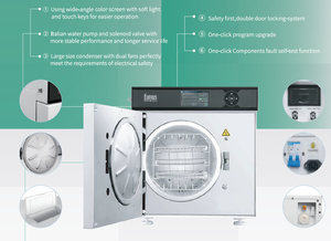 Nouvel autoclave dentaire à vapeur de classe <span class=keywords><strong>B</strong></span> Fomos, stérilisateur certifié CE, imprimante intégrée, minuterie intelligente, 22L, électrique, en acier inoxydable - Product Image 3