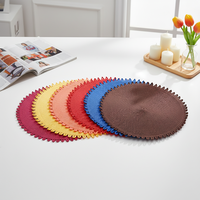 Napperon de table rond en PP tressé, style simple, 38 cm de diamètre, écologique, antidérapant, résistant à la chaleur, pour cuisine et fêtes