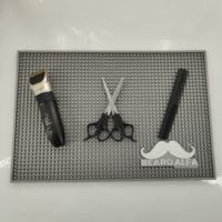 Tapis de travail personnalisable en silicone souple et tendance pour barbier, en PVC, antidérapant, résistant à la chaleur, pour tondeuse et poste de travail de salon