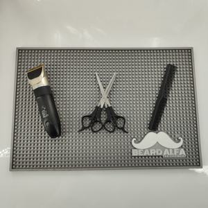 Customizable <b>Silicone</b> PVC Barber <b>Tool</b> Mat Rubber Salon Station Mat Non Slip Heat Resistant Clipper Pad Styling Workstation Mat - Product Image 1