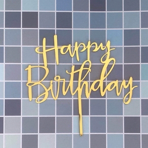 New Happy Birthday English <strong>Letter</strong> <strong>Cake</strong> Card Handwritten Happy Birthday Acrylic Decoration - Product Image 5