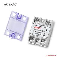 Relais statique miniature AOYI 220 VCA SSR-40AA, tension de commande 80-250 VCA, protection générale, 10 A-90 A, scellé à vis