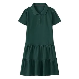 厂家定制女童短袖校服连衣裙夏季透气独特设计女童制服