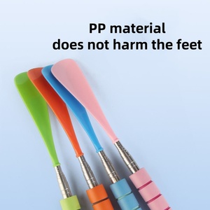 Vente en gros de chausse-pied télescopique en plastique, corps de <span class=keywords><strong>tige</strong></span> réglable en acier inoxydable, réglage de la longueur, maison suspendue, chausse-pied à long manche - Product Image 3