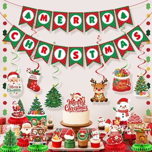 Wholesale Merry Christmas <b>Letter</b> Banner Set Santa Claus and Snowman Party Decoration and Holiday <b>Cake</b> Decor - Product Image 1