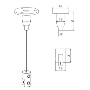 Kits de <span class=keywords><strong>suspension</strong></span> pour plafond suspendu, kits de <span class=keywords><strong>suspension</strong></span> pour enseignes avec 2 fixations et câble en acier de 3 m pour suspendre les enseignes - Product Image 5