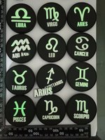 Autocollants lumineux en PVC souple avec 12 signes du zodiaque, à fixation auto-agrippante, pour le marché international