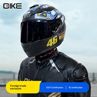 Coque ABS Qike pour casque de moto intégral toutes saisons pour hommes et femmes, certifié 3C/DOT