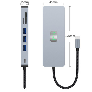 11 trong 1 USB C để pd100w + USB3.0 * 3 + SD + TF + RJ45 1000Mpbs + USB C + VGA + HDTV 4K 60Hz + âm thanh loại C HUB pd100w máy tính xách tay Docking Station - Product Image 3