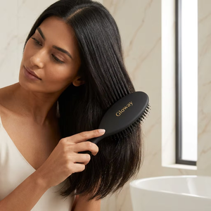 <span class=keywords><strong>Cepillo</strong></span> para el Cabello LOGO <span class=keywords><strong>Profesional</strong></span>, Ovalado, con Cerdas de Jabalí y Nylon, Color Negro Mate, para Desenredar y Masajear el Cuero Cabelludo, para un Cabello Suave - Product Image 2