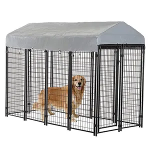 Treillis métallique soudé noir chien cage chien chenil utilisation extérieure