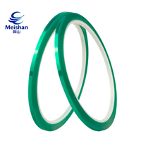 Ruban isolant haute température Meishan Green PET, acrylique, sans résidu, résistant aux acides et aux alcalis, pour scellage de sacs et composants électroniques