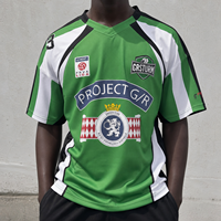 T-shirt de football rétro Yingling Boxy Oversized en jersey 180g en maille polyester avec emblème et badge, couleur contrastée, équipe USA Hockey, unisexe