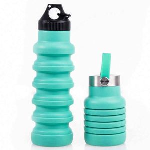 Cross-Border Best-Selling Silicone Foldable <b>Water</b> Bottle, Leak-Proof Hinged Cap - Product Image 1
