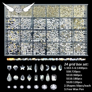 C & Y 24 Grid Mixed 17 Shapes 7 Tamaños Piedras Caja Nail Art <span class=keywords><strong>AB</strong></span> Diamantes de imitación Cristales para decoración de uñas - Product Image 4