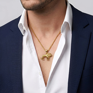 High Quality Cast Hip Hop Animal Lion Stainless Steel Gold Plated Pendant Jewelry Fine Fashion Jewelry Necklace for Men Women - Product Image 4