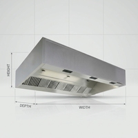 Hotte aspirante commerciale Star UV en acier inoxydable, contrôlée par application, électrique, pour îlot de cuisine, extraction de fumée, ventilation pour la restauration