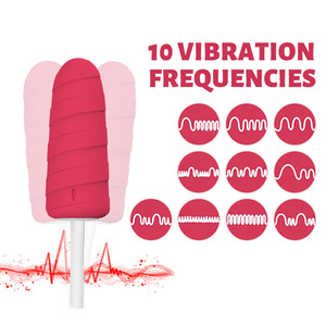Hilo cabeza redonda giratoria 10 vibración coqueteo masaje punto G <span class=keywords><strong>Mini</strong></span> varita vibrador helado sexo adultos juguetes masturbador femenino - Product Image 4