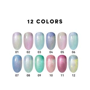 JTING Nuevo Diseño Exquisito Gel de Uñas con Efecto Sirena Brillante, 12 Colores, Gel Polarizado Efecto Hielo, OEM, Logotipo Privado - Product Image 3