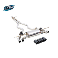 Système d'échappement haute performance avec contrôleur de soupape à distance et embouts en fibre de carbone pour modèles Defender V8 P525