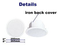 Haut-parleur de plafond 6W 8 pouces, durable, de haute qualité, économique, en fer, prix de gros OEM ODM pour usage intérieur