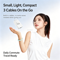 Nuevo Producto, Cargador Portátil de Gran Capacidad, 22.5W Carga Rápida, 20000mAh, Cargador Inalámbrico de 15W, Banco de Energía Magnético con Cables Tipo-C Integrados