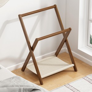 Small solid wood floor-<b>standing</b> coat rack for bedroom, suitable for temporary clothing storage at <b>night</b>, Nordic style, for home - Product Image 2